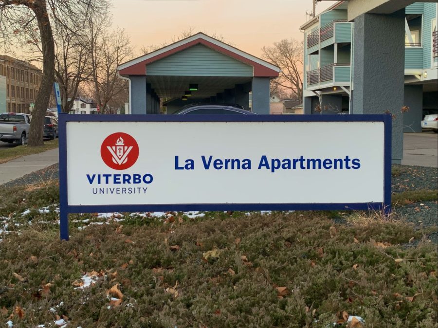 Sign outside of La Verna Apartments 
