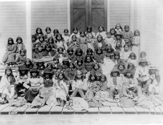 Native American children at boarding school 